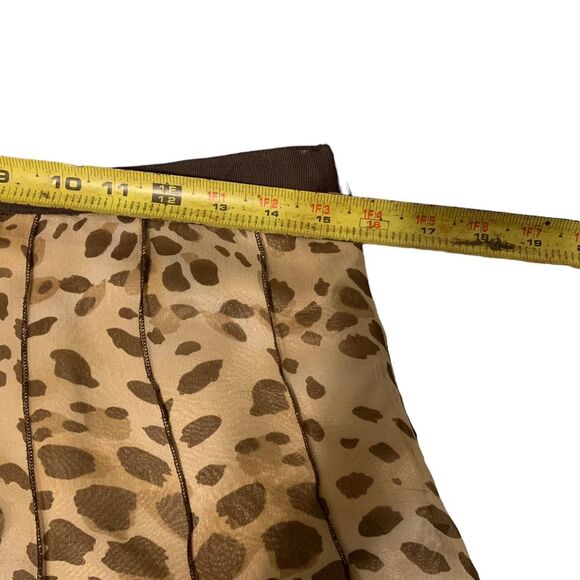 Size 6 Vintage Y2K Cheetah Print WDNY Women's Brown Skirt - Picture 2 of 5